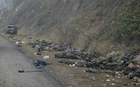 Yüzlərlə erməni meyiti Şuşanın girişində qalıb - FOTO