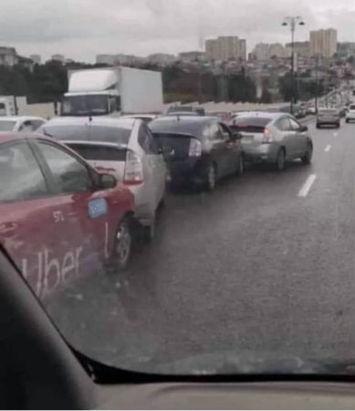 Bakıda “Prius”ların zəncirvari qəzası baş verdi - FOTO