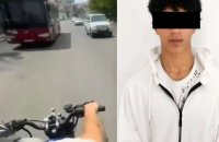 Bakıda yol hərəkəti qaydalarını pozan motosikletçi saxlanıldı